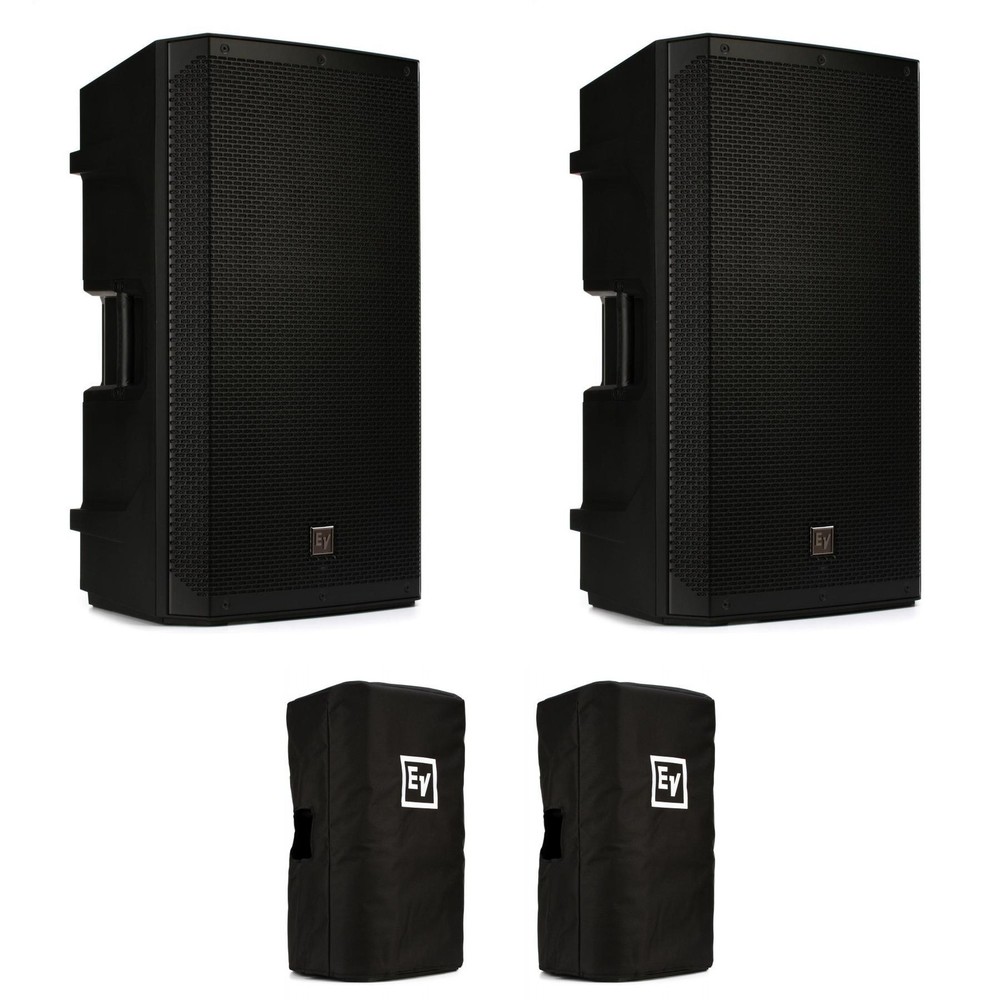 Electro-Voice ELX200-15P 15-inch Powered Speaker Pair With Covers Bundle