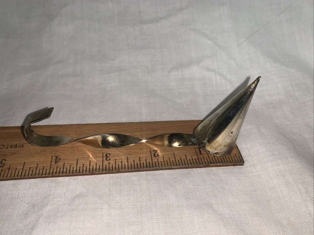 Vintage Silver Plated Candle Snuffer: Twisted Handle Home Decor