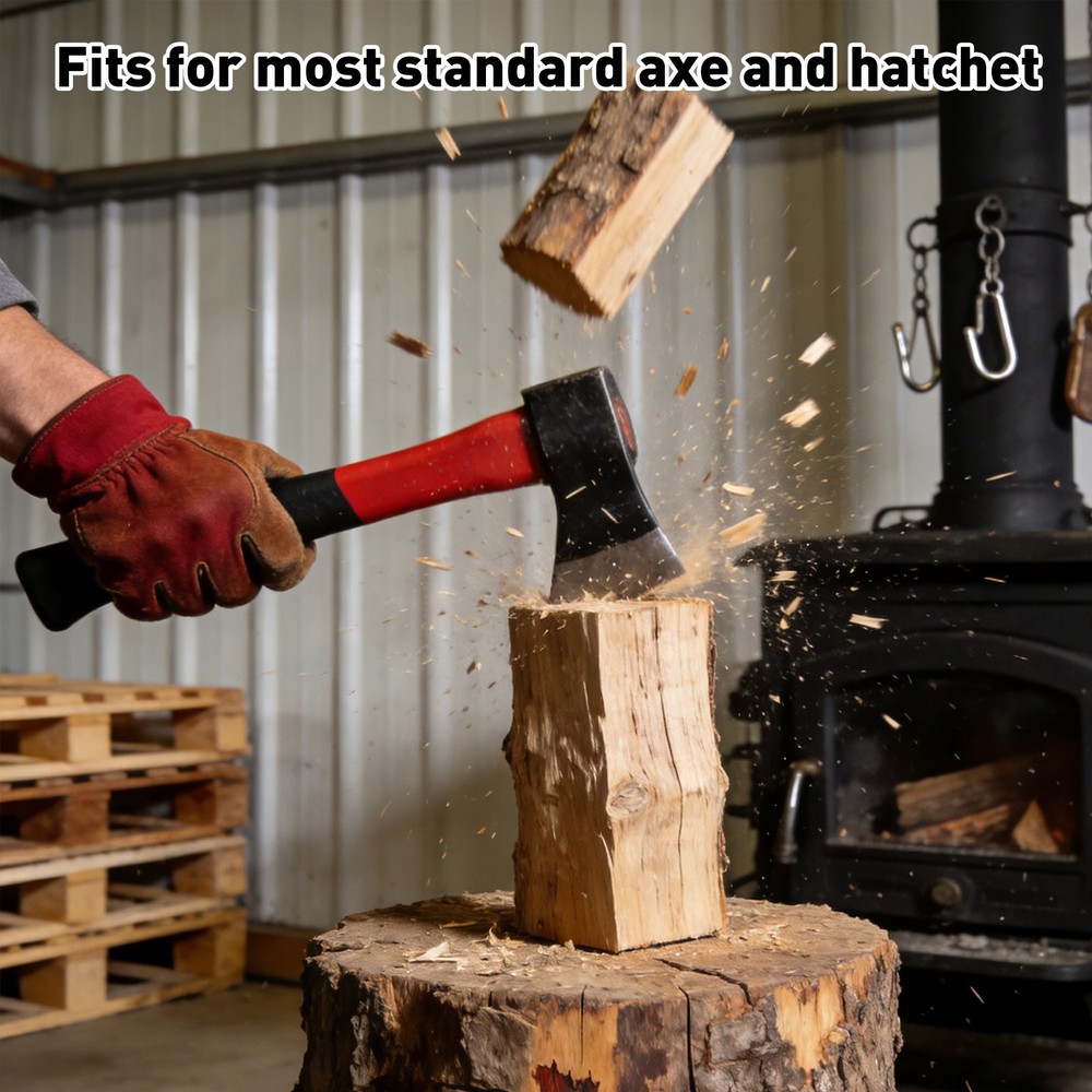 2pcs Wood Axe Handle Replacement 12.6" with Round Wedges for Axe