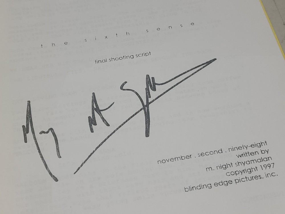 The Sixth Sense Final Shooting 11/2/1998 Screenplay Script by M.Night Shyamalan