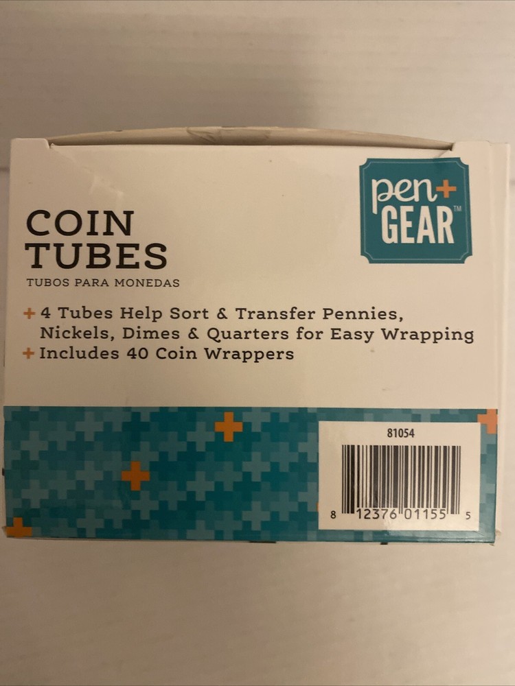 Pen-Gear Coin Tubes Sort Your Coins Includes Wrappers