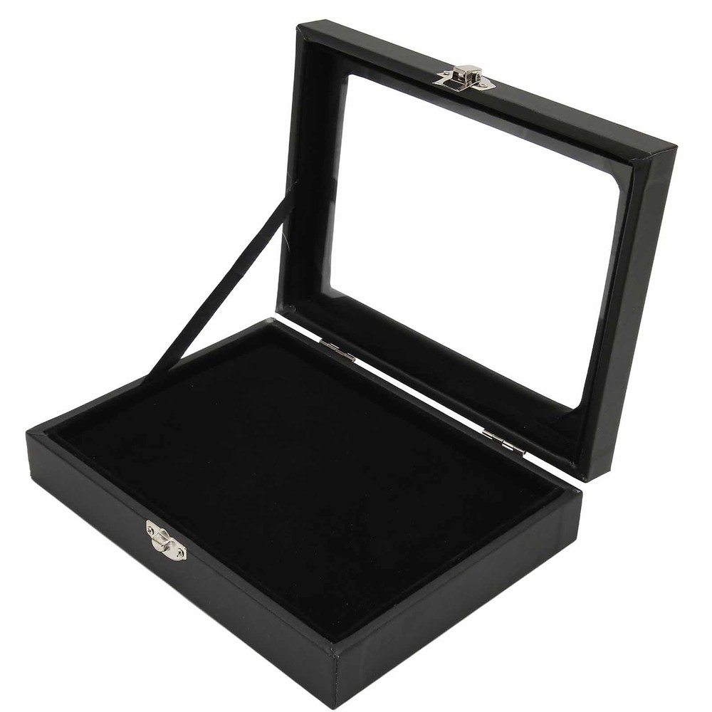 Pin Display Case Orderly Storage Transparent Dustproof Black Badge Storage Box