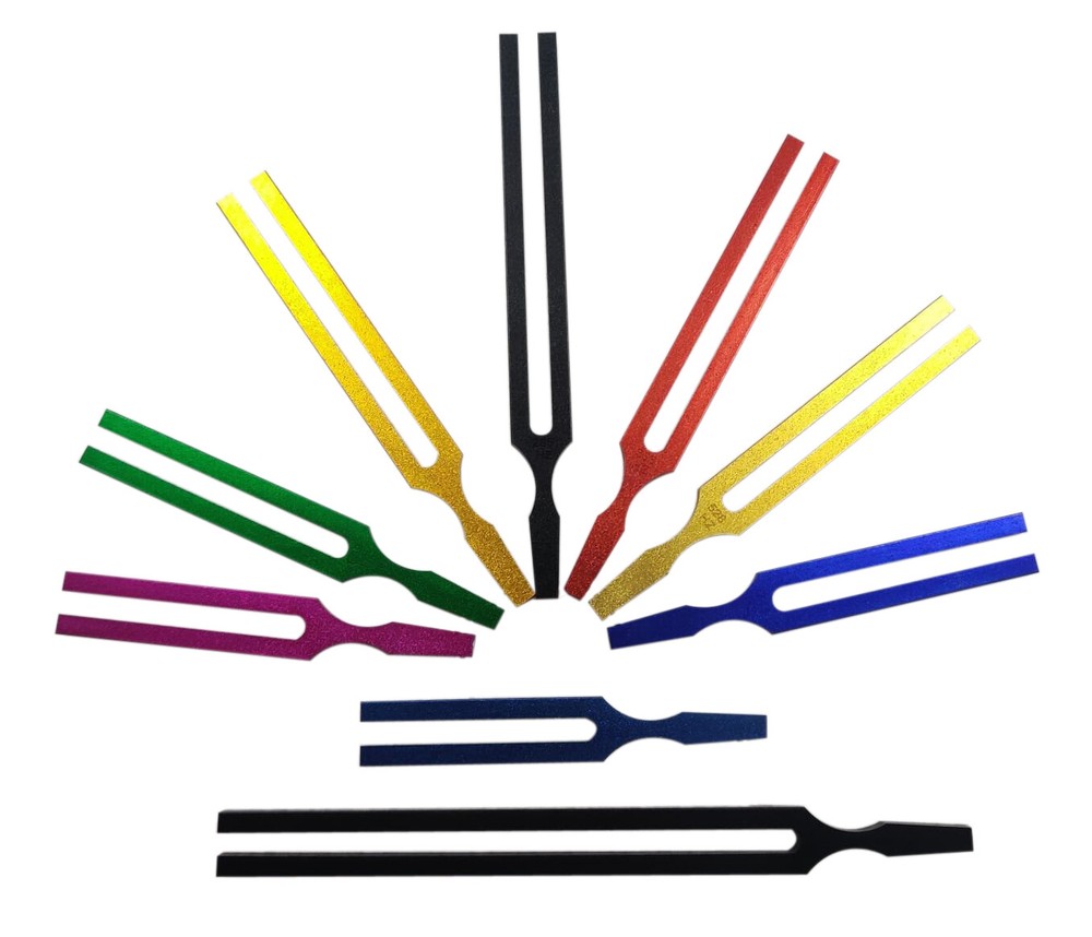 🌟 Solfeggio Tuning Forks – 9 Fork Colored Premium Starter Healing Kit