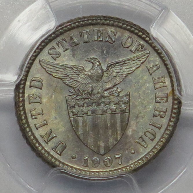 1907 Philippines 10c MS63 PCGS 28971