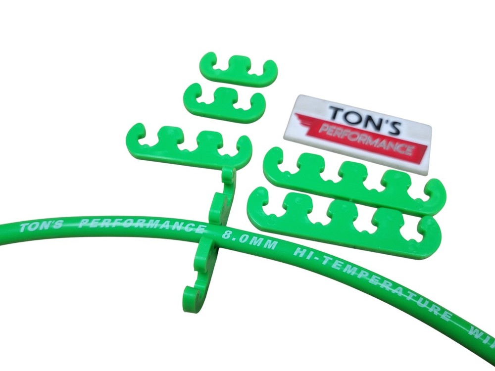 Spark Plug Loom Clip-On Wire Separator 7-8mm Ignition Cable Divider Lime Green
