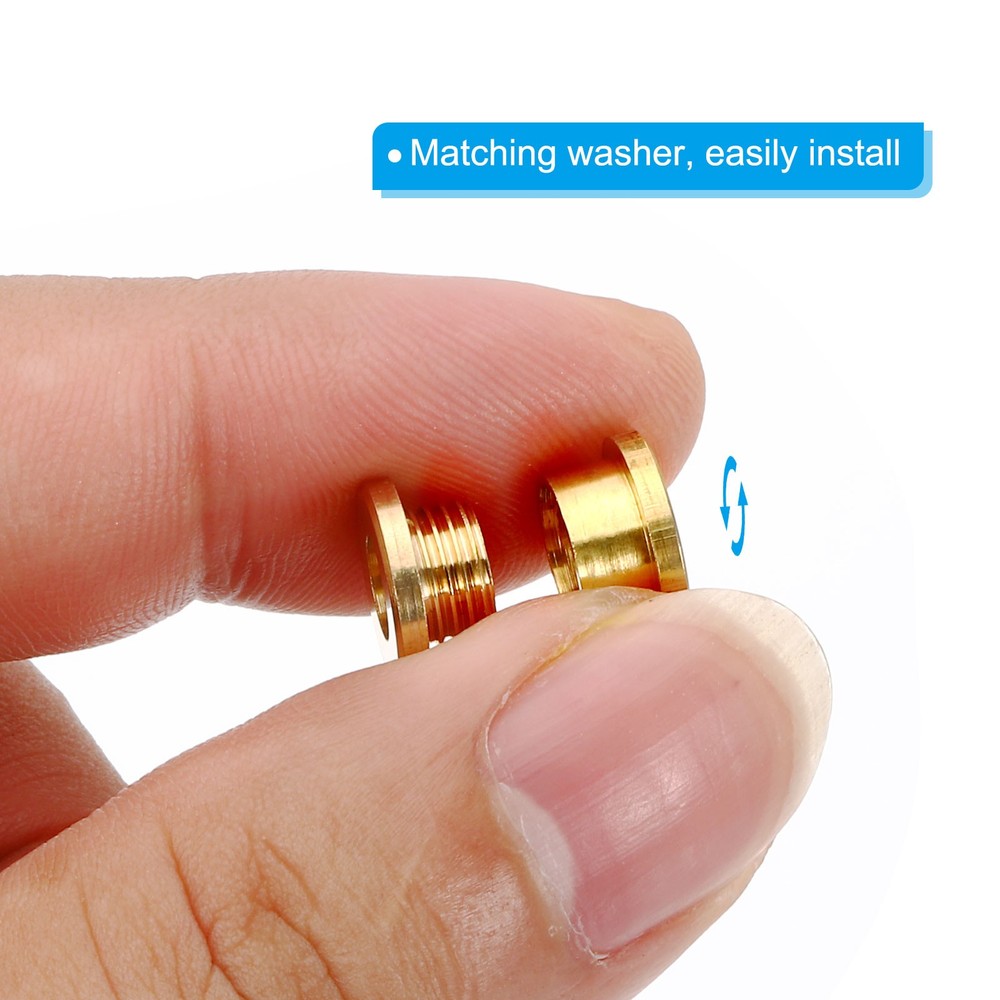 5mm(1/5 Inch) Solid Brass Hole Eyelets, 10 Pcs Flat Grommets, Brass Tone