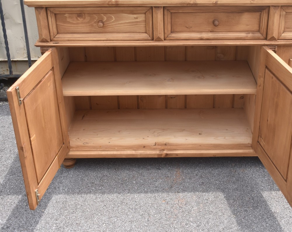 Pine Four Door Four Drawer Sideboard, Reproduction