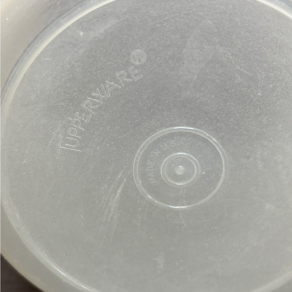 Vintage Tupperware Pitcher 1.5 quart sheer with red push-button sealing lid