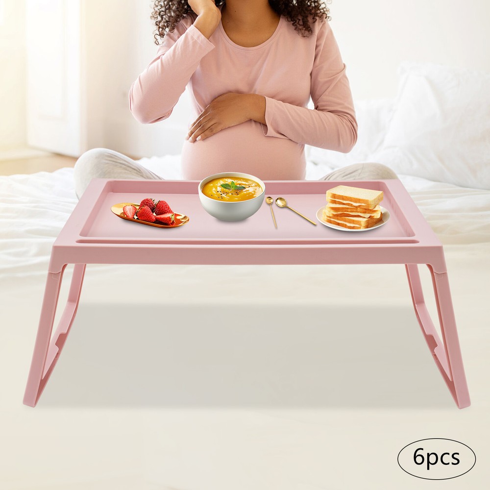 Laptop Notebook Table Stand Lap Tray Rectangular Foldable Computer Desk Pink