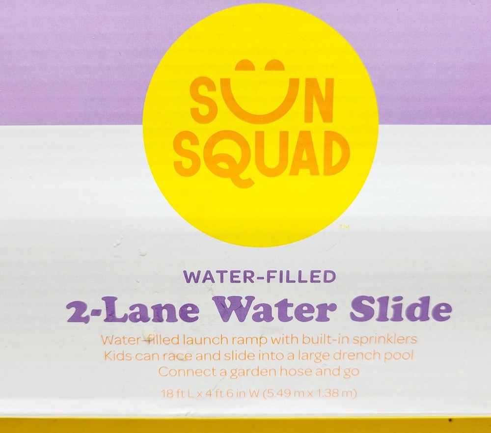 Sun Squad Double Water Slide - Blue New