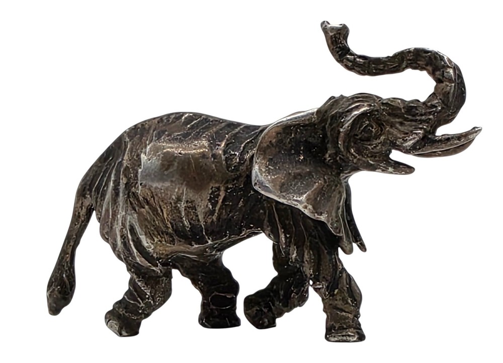 VINTAGE Solid .800 Silver Miniature Elephant Figure