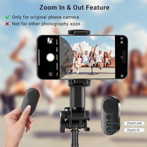 Wireless Camera Remote Control with Zoom for iPhone & Android, Dark Black