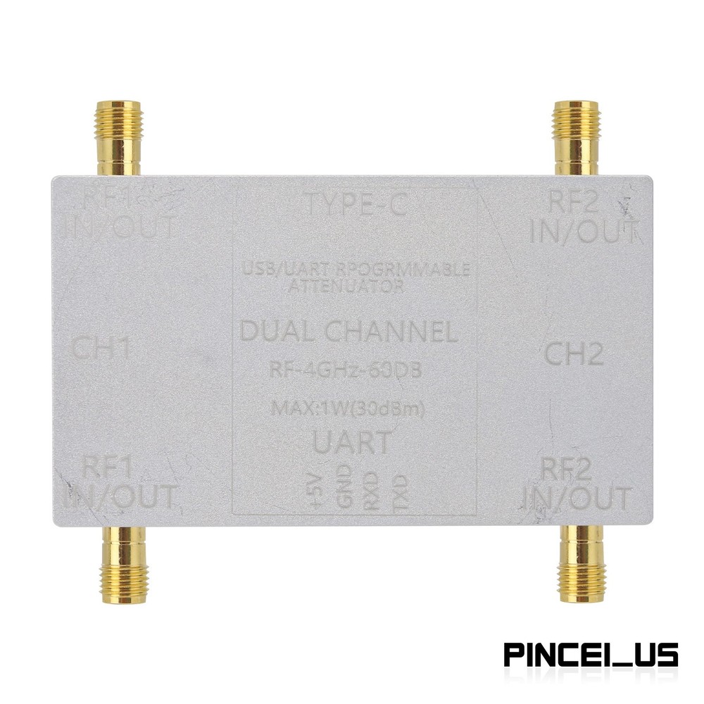 RF-4GHz-60DB Dual Channel Programmable Attenuator (Unit + Type-C Cable) for PC