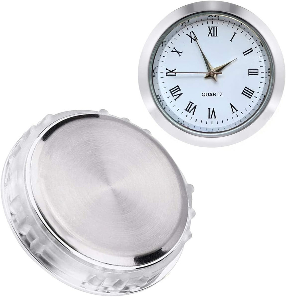 Mini Clock Insert 1-1/2 Inch (37 Mm) round Quartz Movement Miniature Clock Wh...