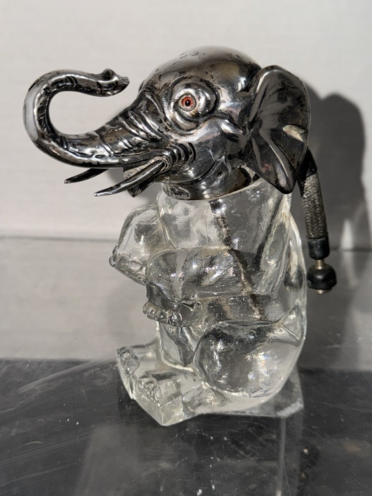 Sterling Silver German Antique Perfume Atomizer Figural Elephant