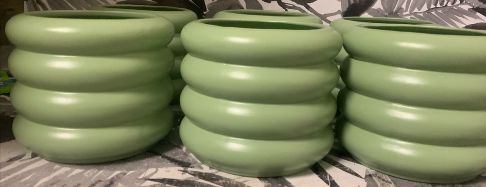 ➿ ROOM ESSENTIALS ceramic Planter, Green, 4.5”👉6pk👈 🆕