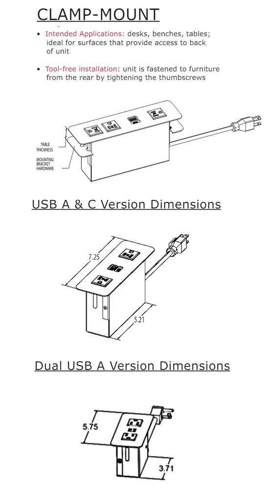 Group Dekko Cove silver 2 power + 2 USB power module