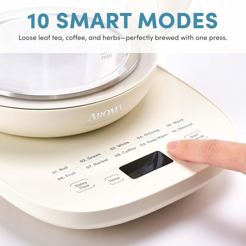 Electric Tea Maker 10 Smart Modes Temperature Control Automatic Shut-Off Infuser