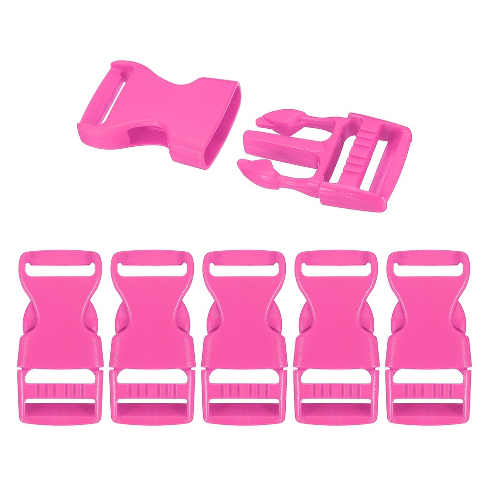6 Pack Quick Side Release Buckle, 1" Plastic Buckle Clip, Rose