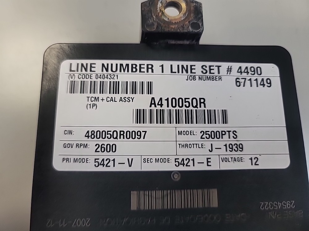 ALLISON TCM Transmission Control Module A41 P/N 29545322 Model 2500PTS