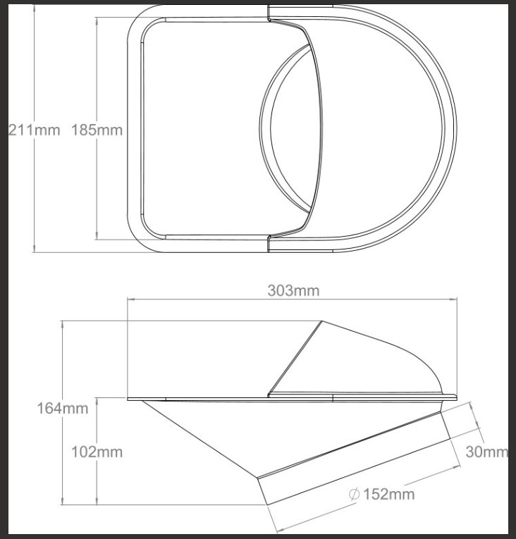 Clear 2 Piece Scoop 152mm Outlet