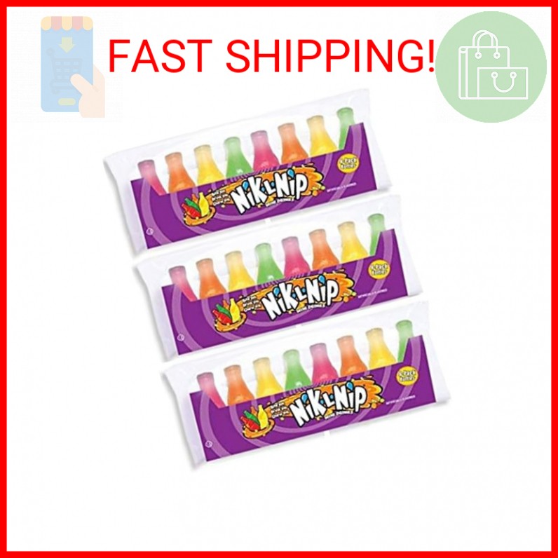 Nik-L-Nip Mini Drinks Candy, 8 Count, Pack of 3