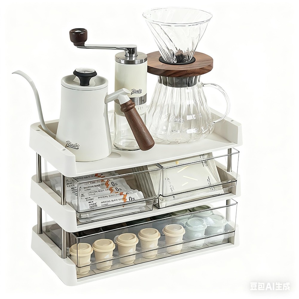 Stackable 3-Drawer Organizer: Tea, Coffee, Makeup & Office Supply Storage Box