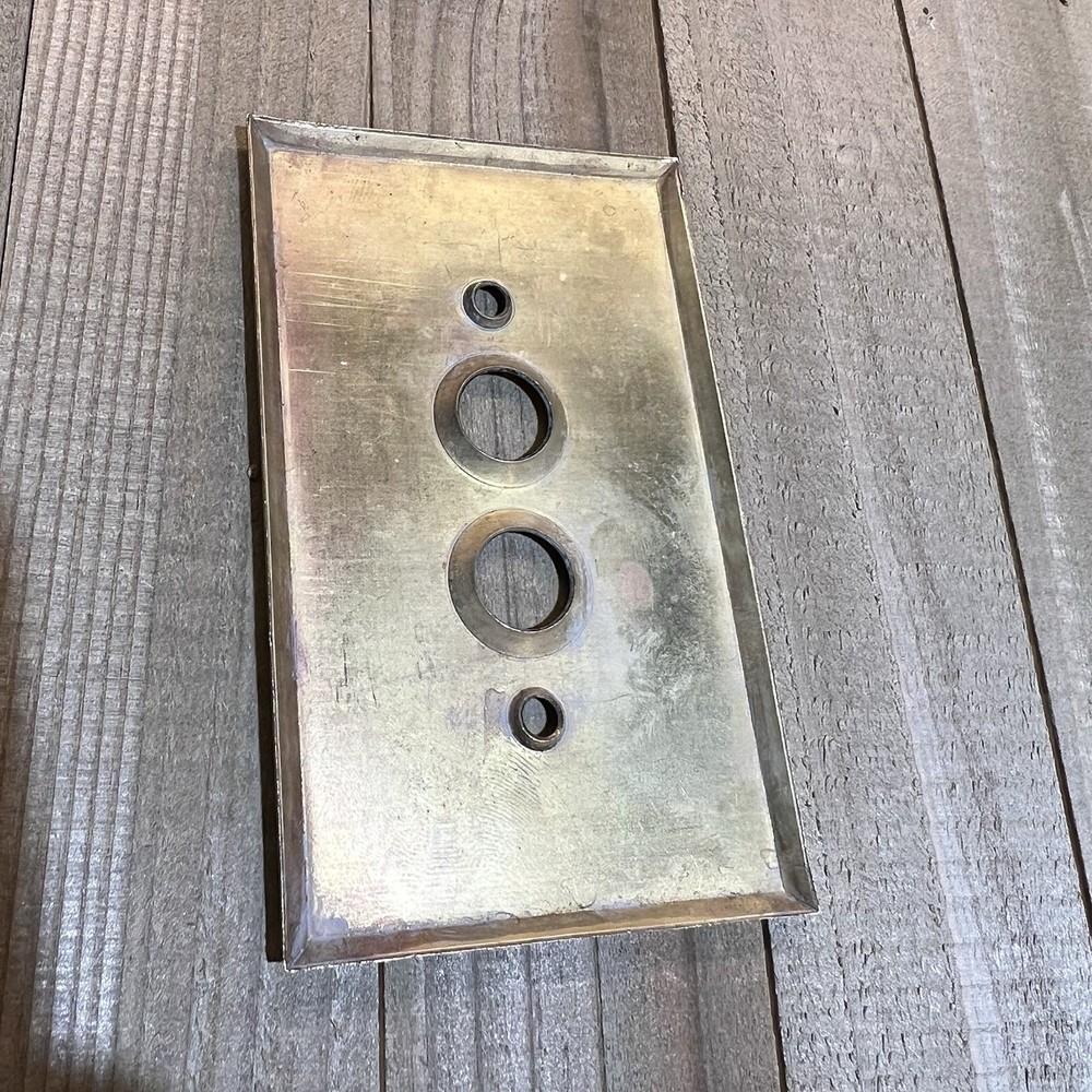 Vintage Brass push button wall switch plate