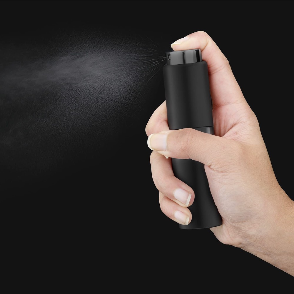 20ml Mini Travel Perfume Atomizer Refillable Spray Bottle Black 4Pack