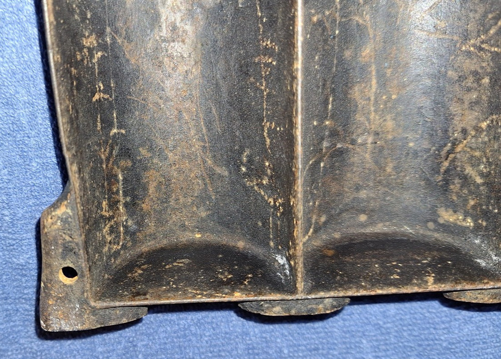 Antique Cast Iron Half Round Muffin Cornbread Pan - Half Size