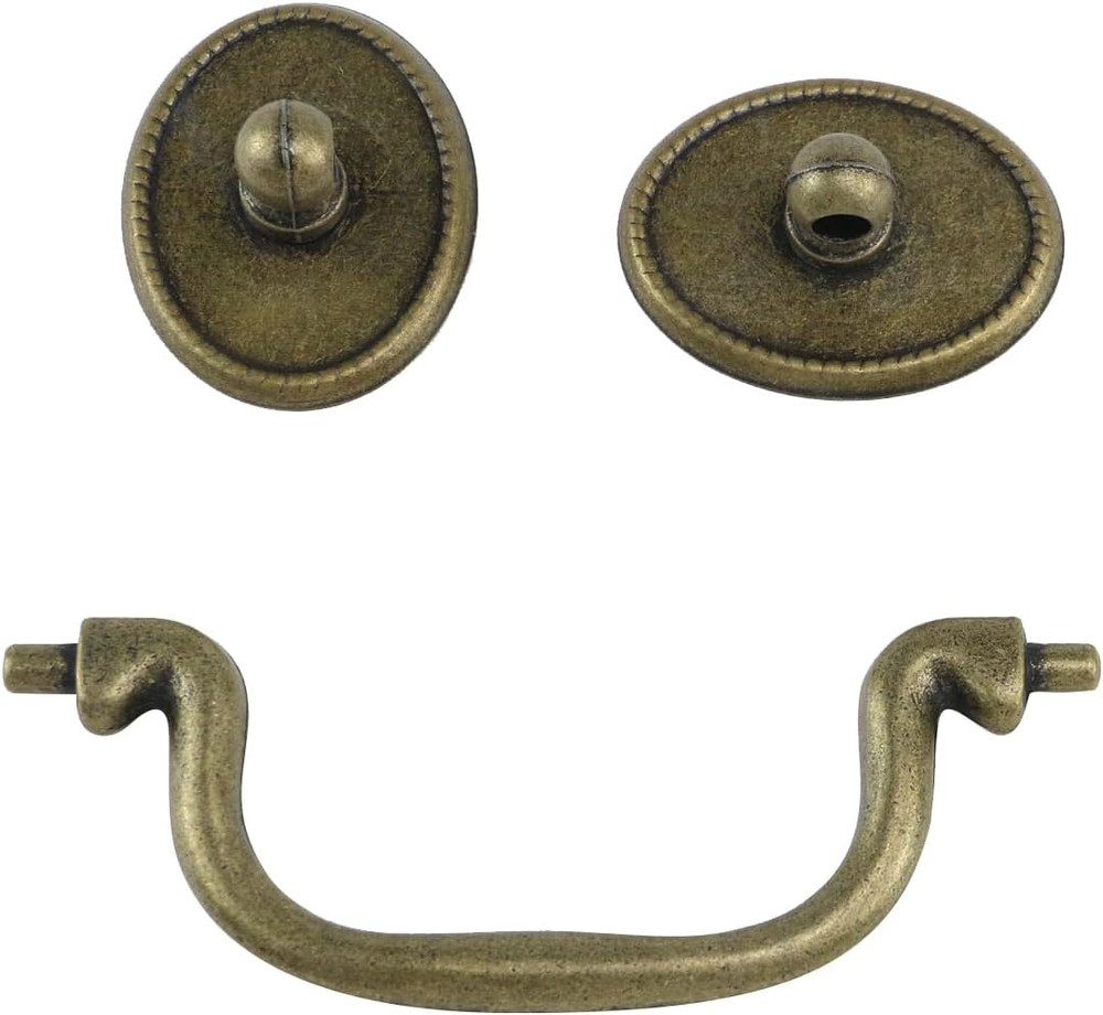 Drop Bail Handle Pulls 3.35-Inch Hole Center Drawer Pulls Handles Antique Bronze