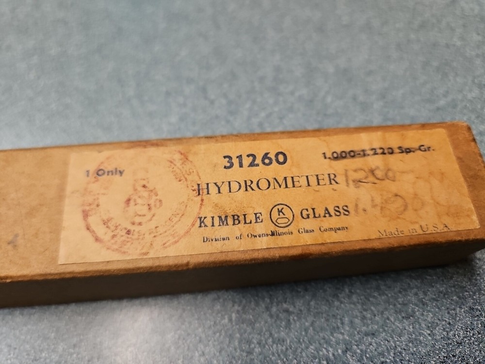 Vintage Kimble Glass Hydrometer No. 31260