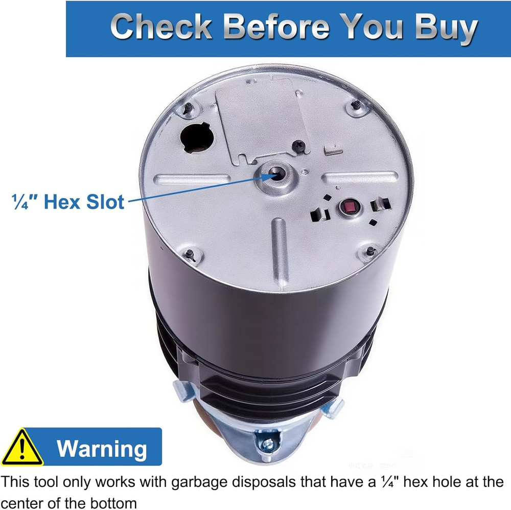 Garbage Disposal Wrench, Garbage Disposal Unjamming Allen Wrench Key Tool Compat