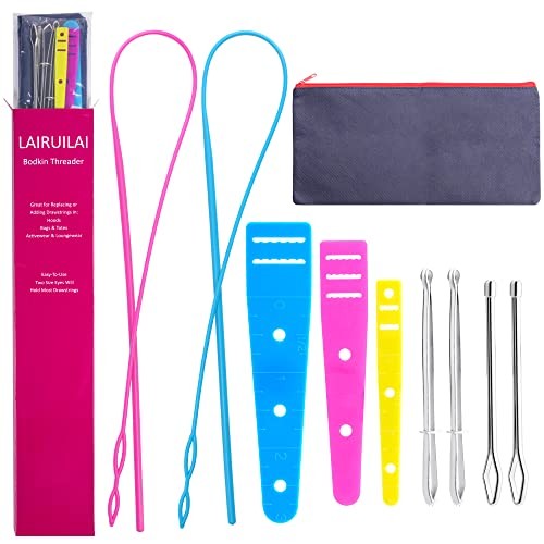 10 Pieces Bodkin Threader Drawstring Threader Set, Including 2 Flexible