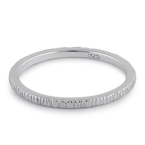 925 Sterling Silver Textured Band Ring