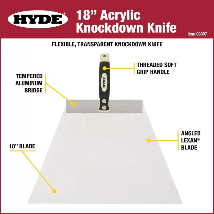 Hyde Acrylic Drywall Knockdown Knife 18"