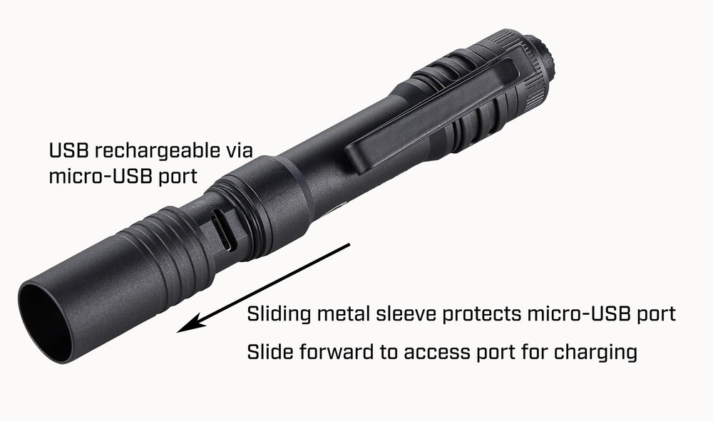 Streamlight 66601 Microstream 250 Lumens LED USB Rechargeable Flashlight-Black
