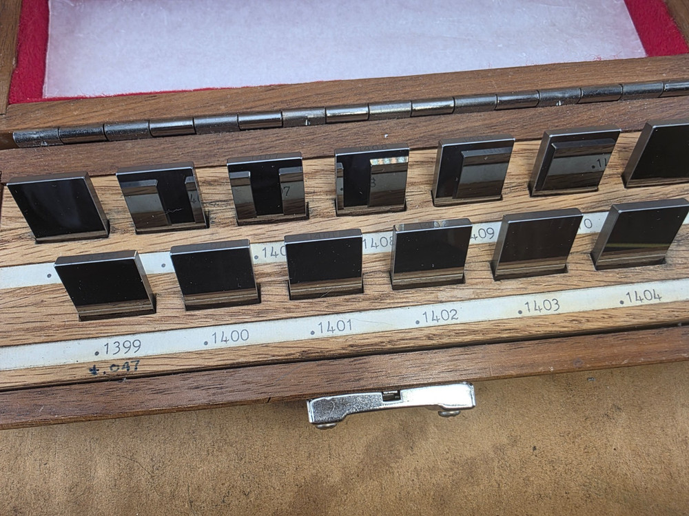 THIRTEEN PIECE SET, Rectangular CARBIDE Gage Block Set . 1411 TO .1399