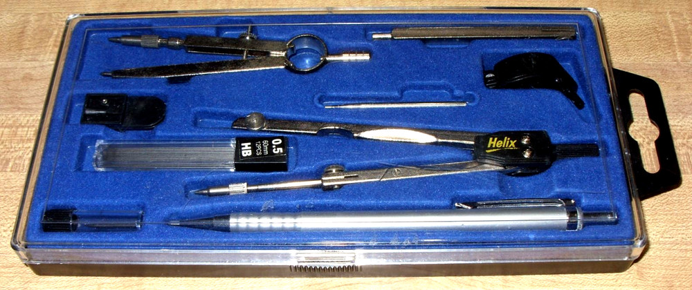HELIX 9 PIECE DRAWING / DRAFTING COMPASS SET