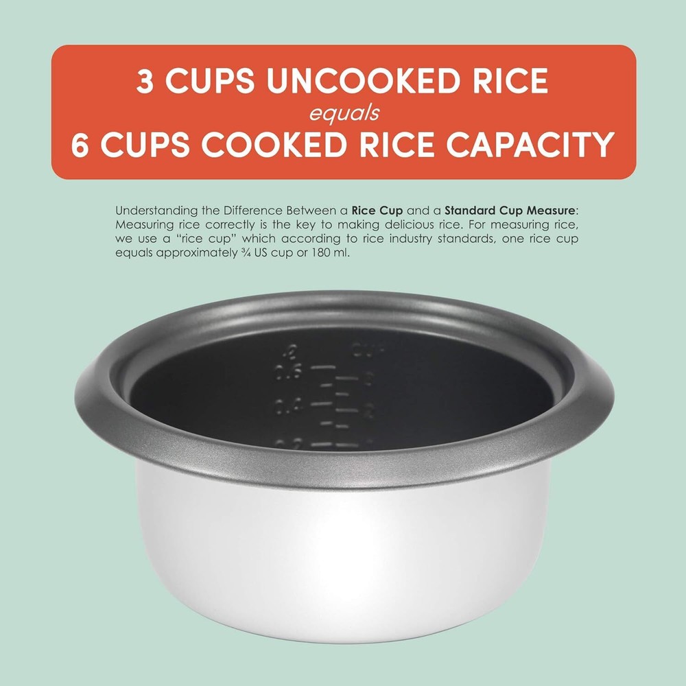 Rice cooker with non-stick interior and keep warm function