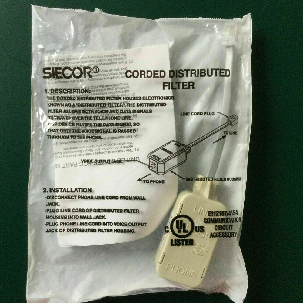 SIECOR Corded Data Phone Distribution Filter SPS-PT0-SG2 ~ NEW SEALED