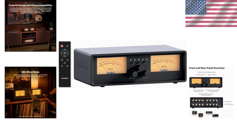 Amplifier Speaker Box with VU Meter