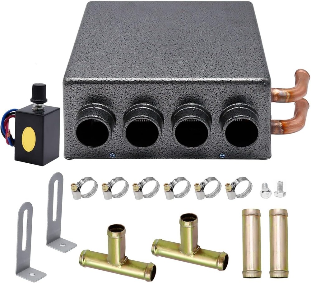 12V Car Auxiliary Heater, 4 Ports Universal Underdash Compact Auxiliary
