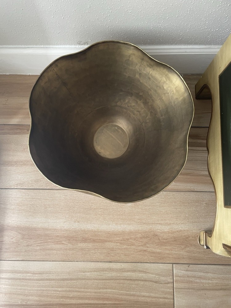 Pottery Barn Brass Large Bowl Planter Wavy Container Home Decor