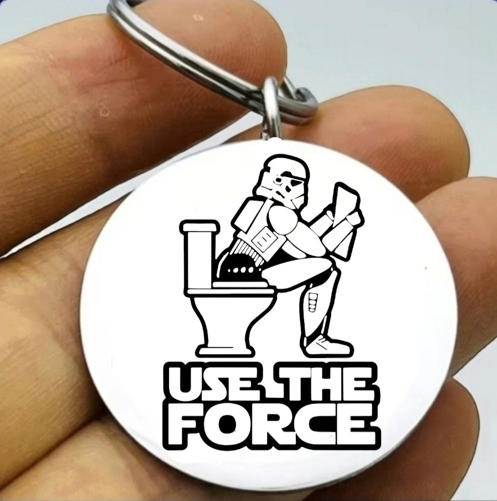 Use The Force Toilet Funny  Keychain