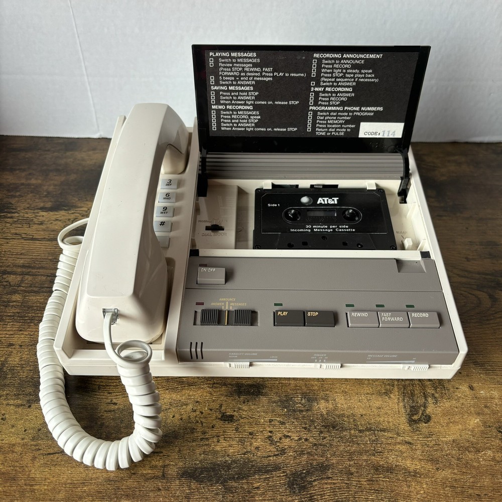 AT&T Model 1510 Answering System Retro 2-Way Programmable Office Phone - White