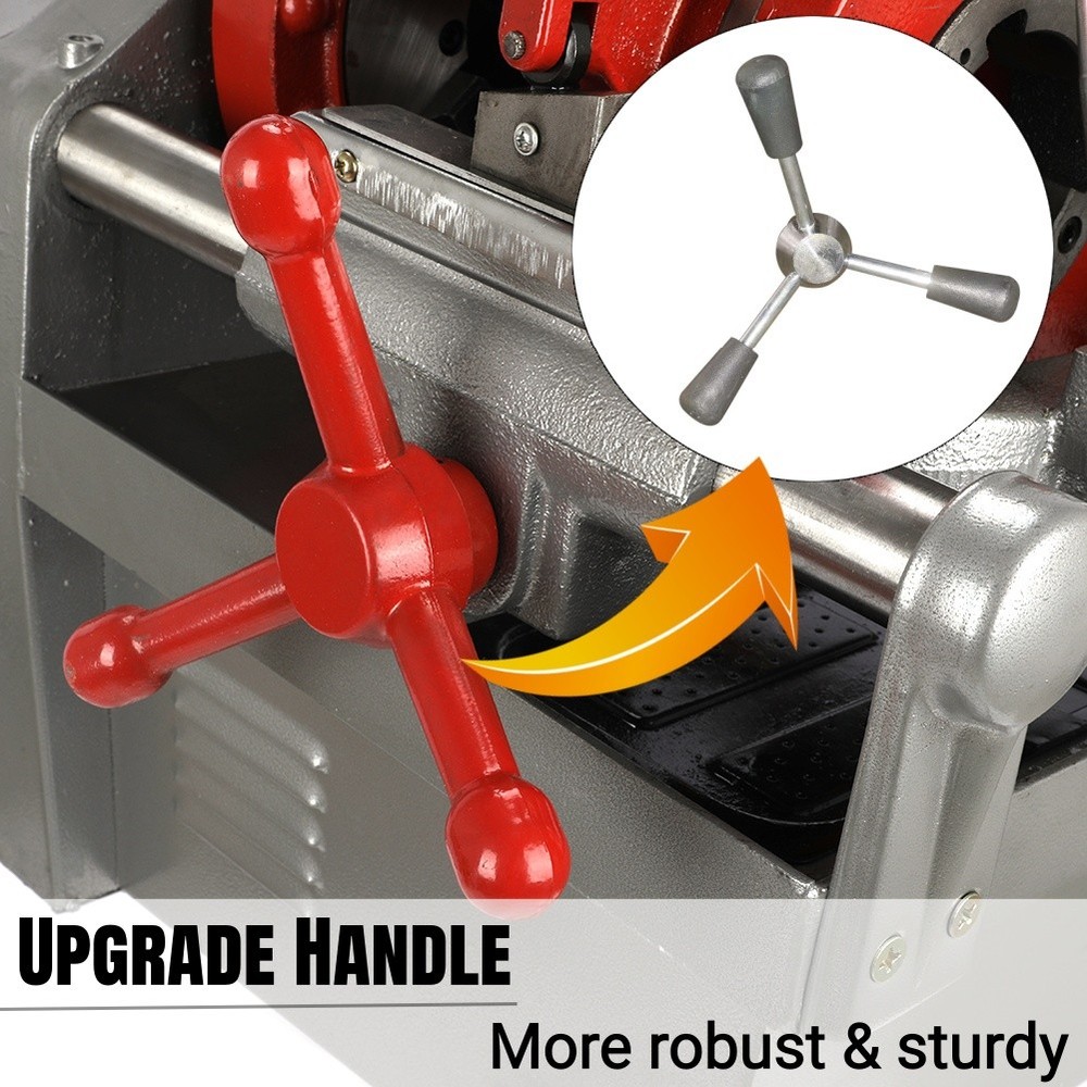 Electric Pipe Threader Machine 1/2"-2" Pipes with Quick Opening Die Head