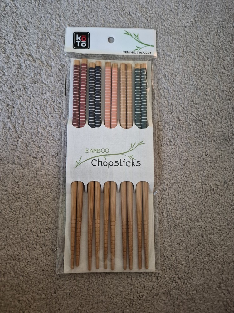 Koto Bamboo Chopsticks Set Reusable Decorative Handle Dining Utensils