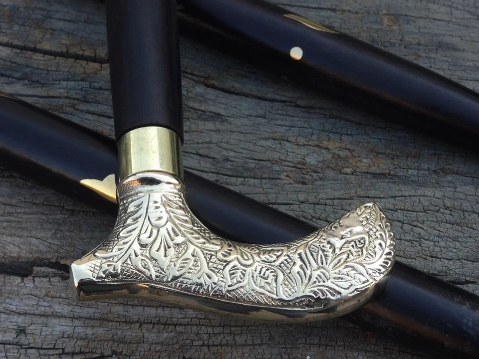 Luxury Victorian Walking Cane – Solid Brass Handle