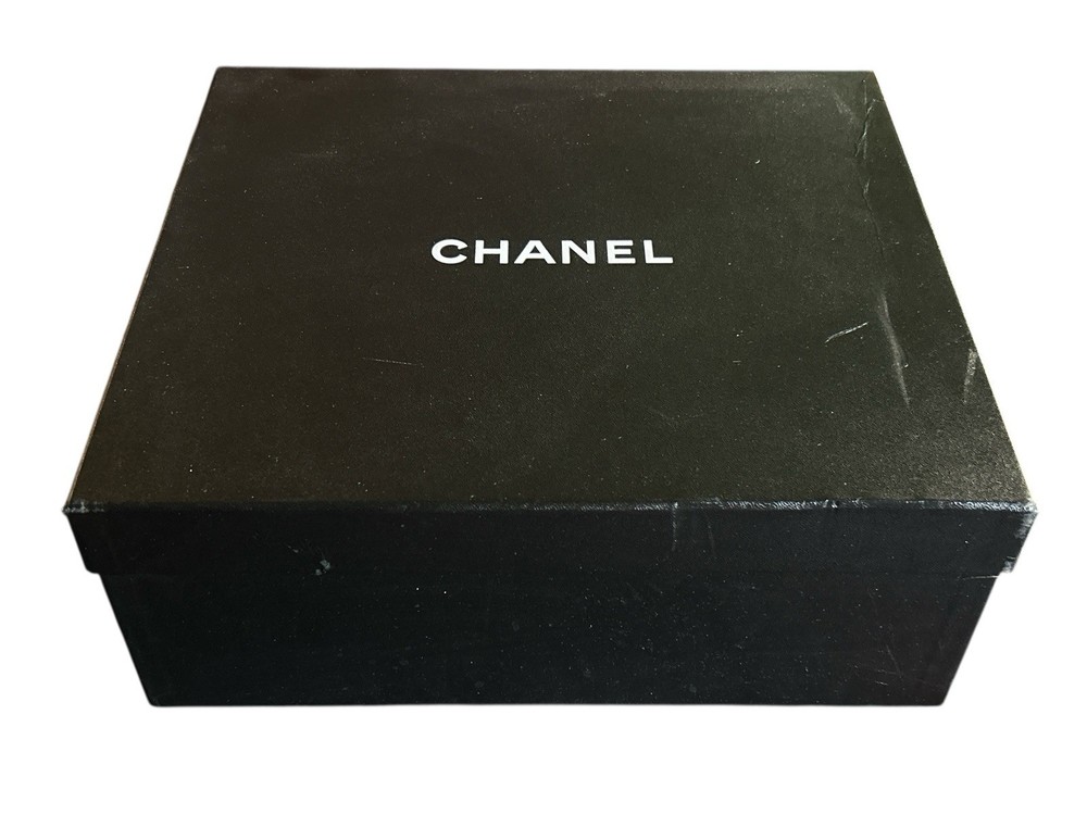 Authentic Black Chanel Shoe Box Empty Storage Medium 13 X 11.5 X 5”